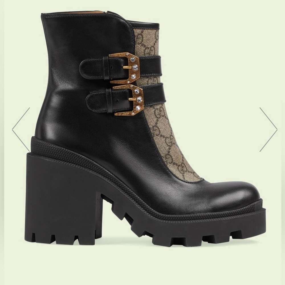 Authentic Gucci Black Heeled Ankle Boots